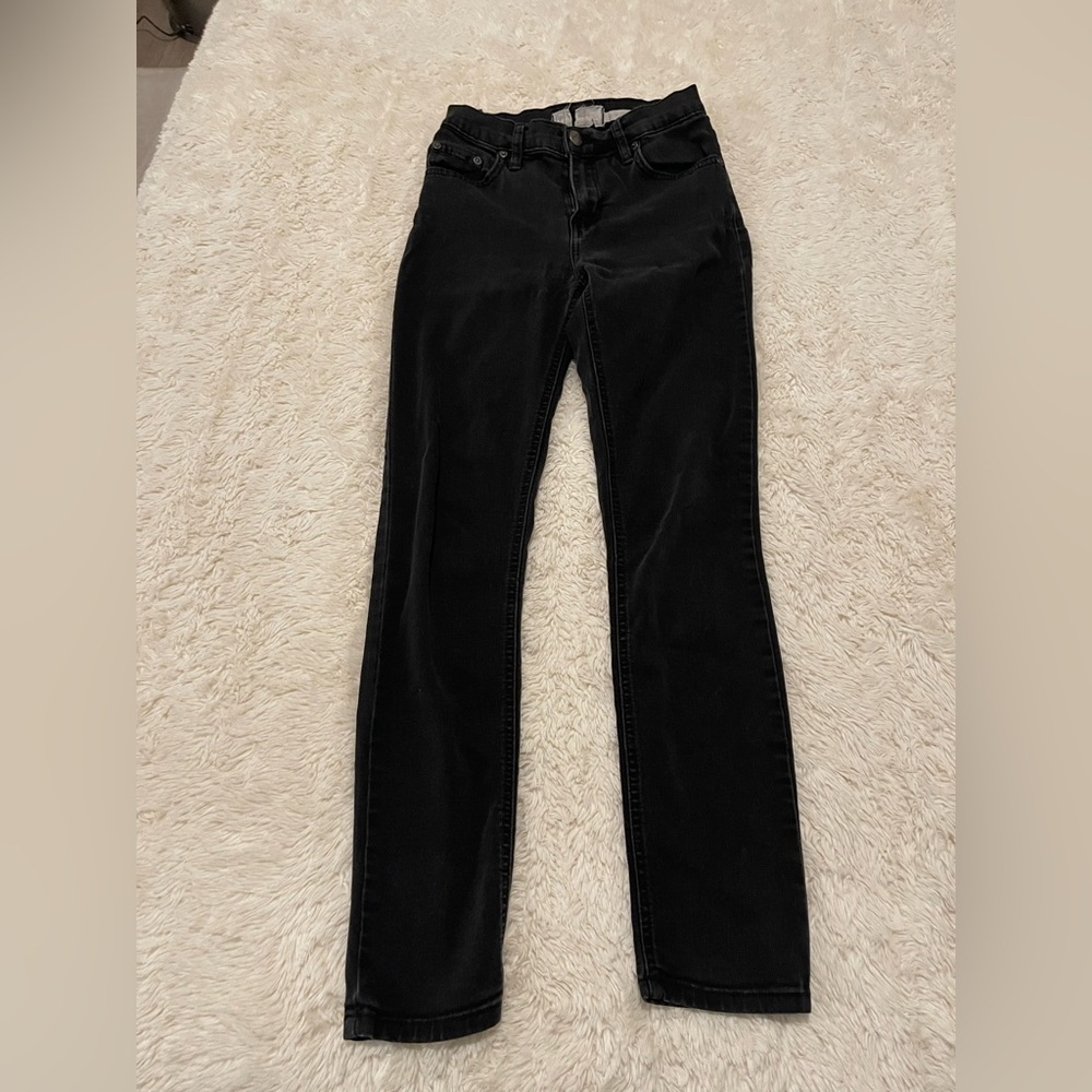 Free People Black High-Rise Slim Straight Jeans – Size 25